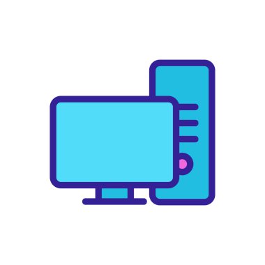 Modern bilgisayar simgesi vektörü. İnce çizgi işareti. İzole edilmiş kontür sembolü gösterimi