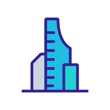 Gökdelen ikon vektörü. İnce çizgi işareti. İzole edilmiş kontür sembolü gösterimi