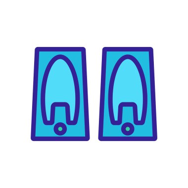 Ses sütun simgesi vektörü. İnce çizgi işareti. İzole edilmiş kontür sembolü gösterimi