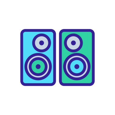 Ses sütun simgesi vektörü. İnce çizgi işareti. İzole edilmiş kontür sembolü gösterimi