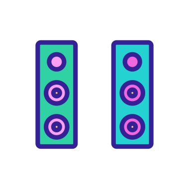 Ses sütun simgesi vektörü. İnce çizgi işareti. İzole edilmiş kontür sembolü gösterimi