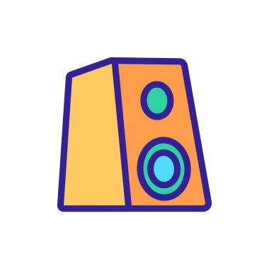 Ses sütun simgesi vektörü. İnce çizgi işareti. İzole edilmiş kontür sembolü gösterimi