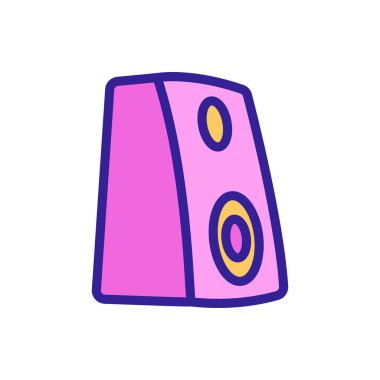 Akustik sütun simgesi vektörü. İnce çizgi işareti. İzole edilmiş kontür sembolü gösterimi