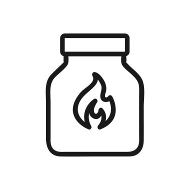 Keskin baharat ikonu vektörü. İnce çizgi işareti. İzole edilmiş kontür sembolü gösterimi