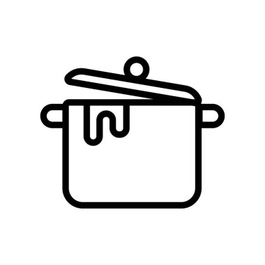 Lezzetli vektör ikonu çorbası. İnce çizgi işareti. İzole edilmiş kontür sembolü gösterimi