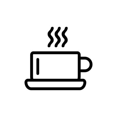 Lezzetli vektör ikonu çorbası. İnce çizgi işareti. İzole edilmiş kontür sembolü gösterimi