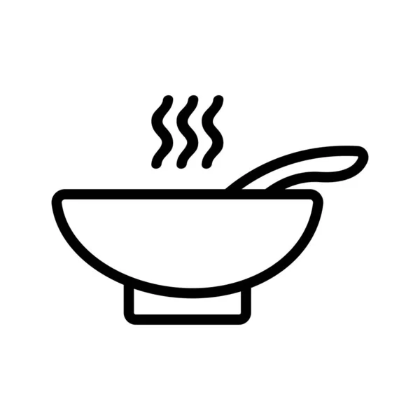 Sopa Caliente Vector Icono Signo Línea Delgada Ilustración Del Símbolo — Archivo Imágenes Vectoriales