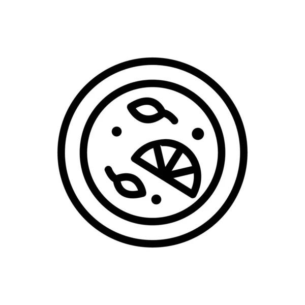 Вектор Икон Горячего Супа Знак Тонкой Линии Изолированная Контурная Иллюстрация — стоковый вектор