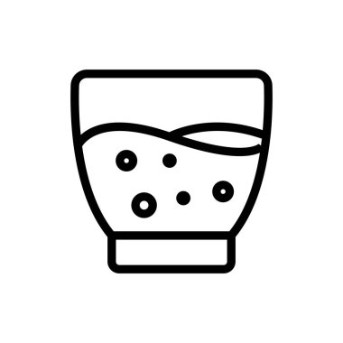 Köpüklü içecek ikon vektörü. İnce çizgi işareti. İzole edilmiş kontür sembolü gösterimi