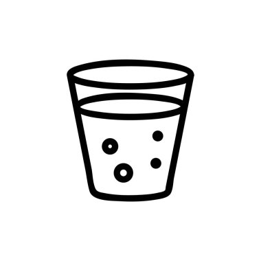 Soda ikonu vektörü. İnce çizgi işareti. İzole edilmiş kontür sembolü gösterimi