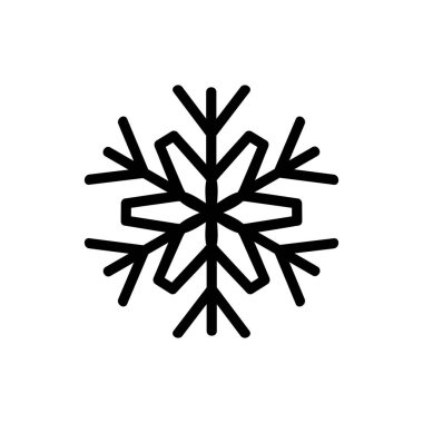 Kar Tanesi ikonu vektörü. İnce çizgi işareti. İzole edilmiş kontür sembolü gösterimi