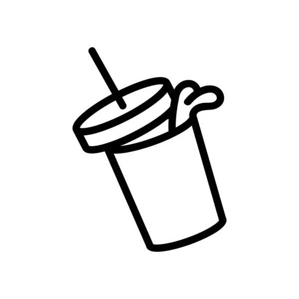 Вкусный Вектор Иконок Соды Знак Тонкой Линии Изолированная Контурная Иллюстрация — стоковый вектор