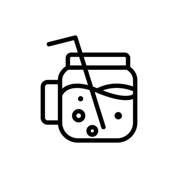 Вкусный Вектор Иконок Соды Знак Тонкой Линии Изолированная Контурная Иллюстрация — стоковый вектор
