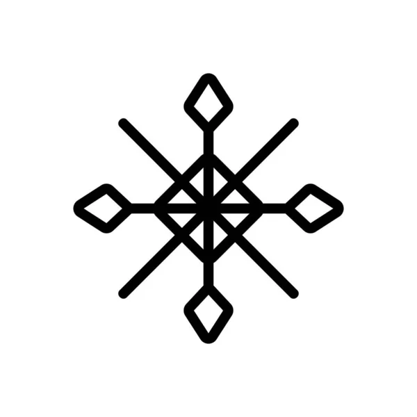 Snowflake Icon Vector Thin Line Sign Isolated Contour Symbol Illustration — Stock Vector