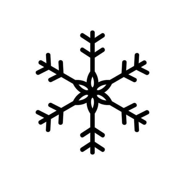 Wektor Ikony Płatka Śniegu Znak Cienkiej Linii Ilustracja Izolowanego Symbolu — Wektor stockowy