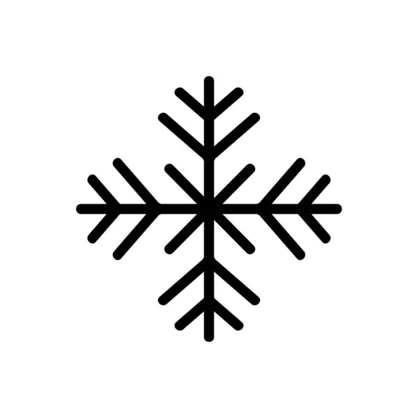 Téli Hópehely Ikon Vektor Vékony Vonal Jele Elszigetelt Körvonalszimbólum Illusztráció — Stock Vector
