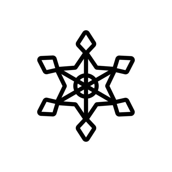Winter Snowflake Icon Vector Thin Line Sign Isolated Contour Symbol — Stock Vector