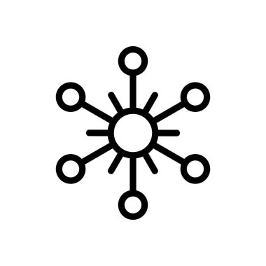 Güzel kar tanesi ikonu vektörü. İnce çizgi işareti. İzole edilmiş kontür sembolü gösterimi