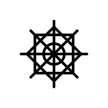 Güzel kar tanesi ikonu vektörü. İnce çizgi işareti. İzole edilmiş kontür sembolü gösterimi