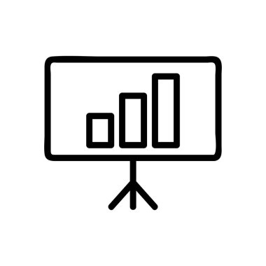 Büyüme grafik ikonu vektörü. İnce çizgi işareti. İzole edilmiş kontür sembolü gösterimi