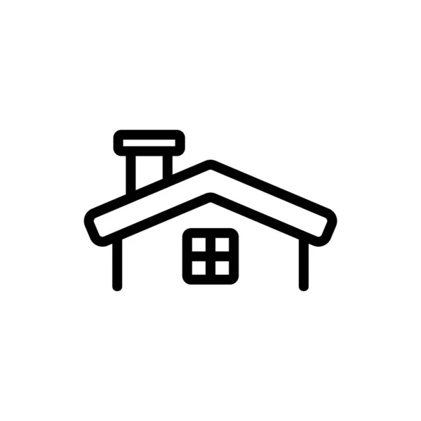 Casa Telhado Ícone Vetor Placa Fina Isolado Contorno Símbolo Ilustração — Vetor de Stock