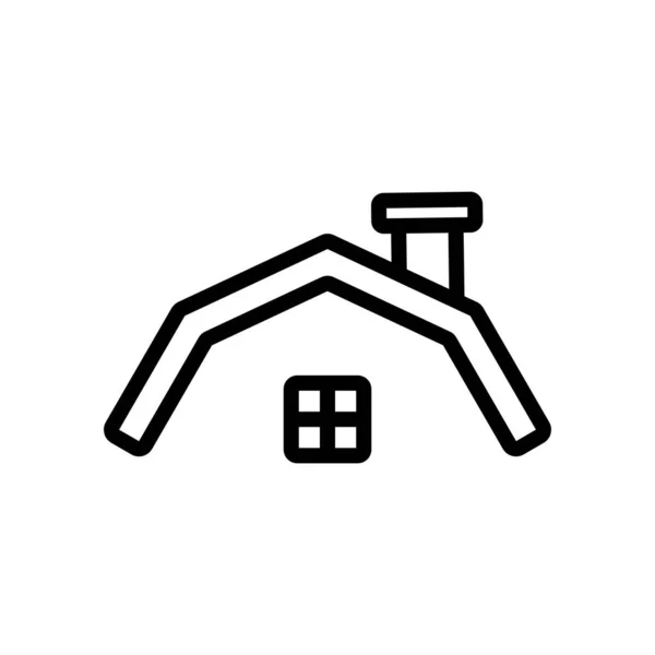 Maison Toit Icône Vecteur Signe Fin Illustration Symbole Contour Isolé — Image vectorielle