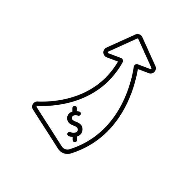 Wektor Wykresu Wzrostu Znak Cienkiej Linii Ilustracja Izolowanego Symbolu Konturu — Wektor stockowy