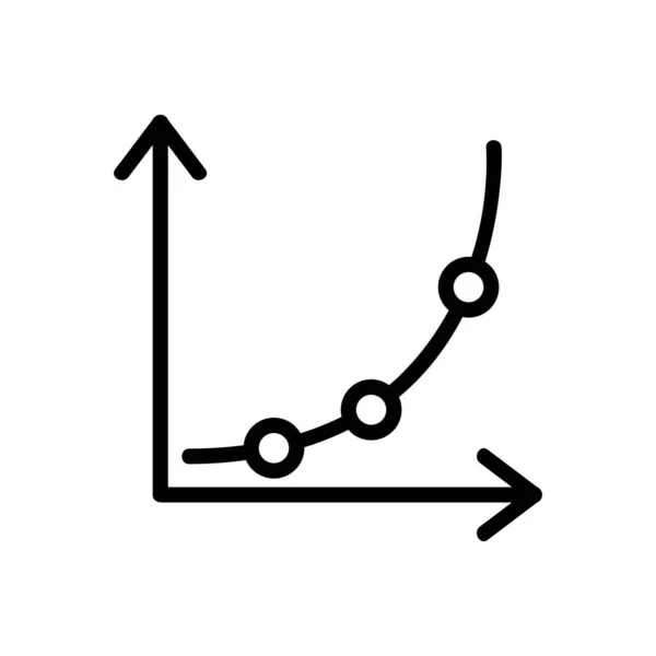 成長チャートアイコンベクトル 細い線の記号 独立した輪郭シンボルイラスト — ストックベクタ