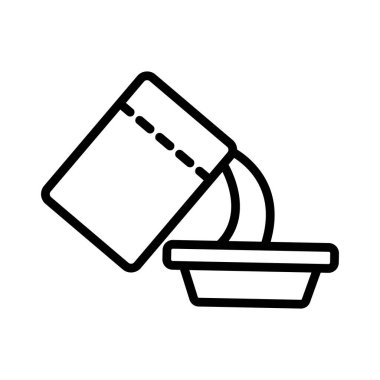 Kedi kumu ikon vektörü. İnce çizgi işareti. İzole edilmiş kontür sembolü gösterimi