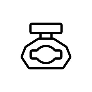 Modern parfüm ikonu vektörü. İnce çizgi işareti. İzole edilmiş kontür sembolü gösterimi