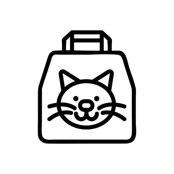 Lixo Gato Vetor Ícone Placa Fina Isolado Contorno Símbolo Ilustração — Vetor de Stock