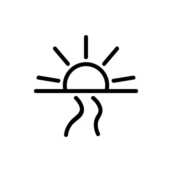 Vektor Ikony Východu Slunce Značka Tenké Čáry Izolovaný Obrysový Symbol — Stockový vektor