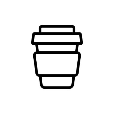 Kahve ikonu vektörü. İnce çizgi işareti. İzole edilmiş kontür sembolü gösterimi