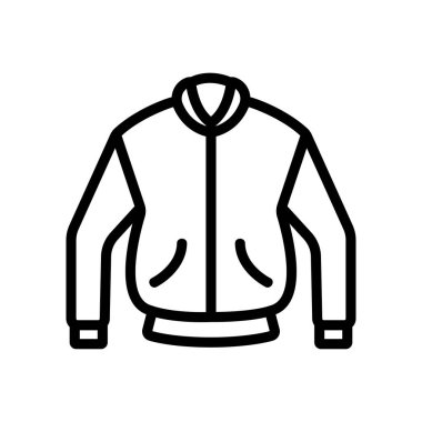 Sıcak ceket ikon vektörü. İnce çizgi işareti. İzole edilmiş kontür sembolü gösterimi