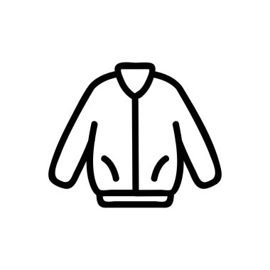 Sıcak ceket ikon vektörü. İnce çizgi işareti. İzole edilmiş kontür sembolü gösterimi
