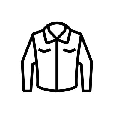 Kışlık ceket ikonu vektörü. İnce çizgi işareti. İzole edilmiş kontür sembolü gösterimi