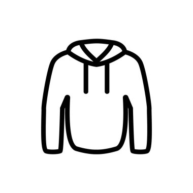 Kışlık ceket ikonu vektörü. İnce çizgi işareti. İzole edilmiş kontür sembolü gösterimi