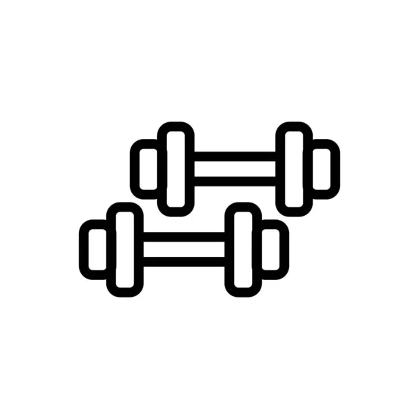 Dumbbells Icon Vector Thin Line Sign Isolated Contour Symbol Illustration — Stock Vector