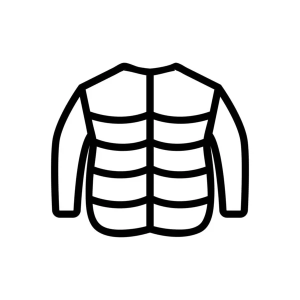 Veste Hiver Icône Vecteur Signe Fin Illustration Symbole Contour Isolé — Image vectorielle