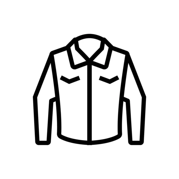 Chaqueta Invierno Icono Vector Signo Línea Delgada Ilustración Del Símbolo — Vector de stock