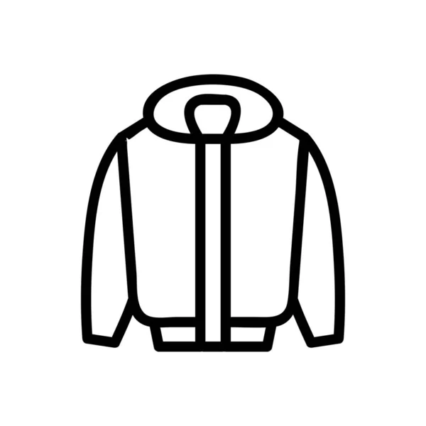冬のジャケットアイコンベクトル 細い線の記号 独立した輪郭シンボルイラスト — ストックベクタ