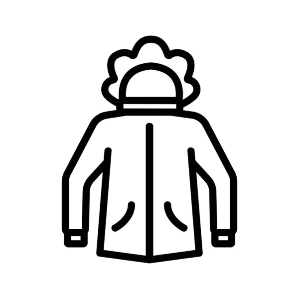 Veste Hiver Icône Vecteur Signe Fin Illustration Symbole Contour Isolé — Image vectorielle