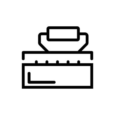 Retro demir ikon vektörü. İnce çizgi işareti. İzole edilmiş kontür sembolü gösterimi