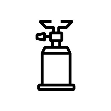 gaz ikonu vektörü. İnce çizgi işareti. İzole edilmiş kontür sembolü gösterimi