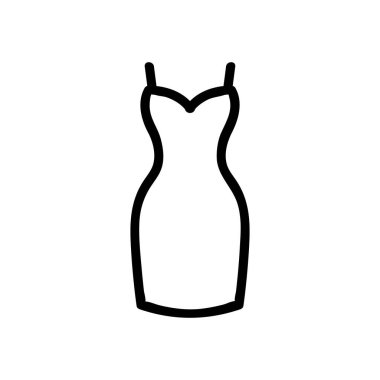 Güzel ikon vektör elbisesi. İnce çizgi işareti. İzole edilmiş kontür sembolü gösterimi