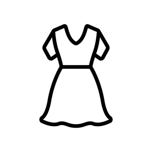 Красивое Векторное Платье Знак Тонкой Линии Изолированная Контурная Иллюстрация — стоковый вектор
