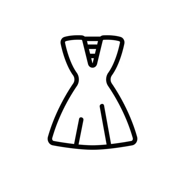 Schöne Ikone Vektor Kleid Schlankheitszeichen Isolierte Kontursymboldarstellung — Stockvektor