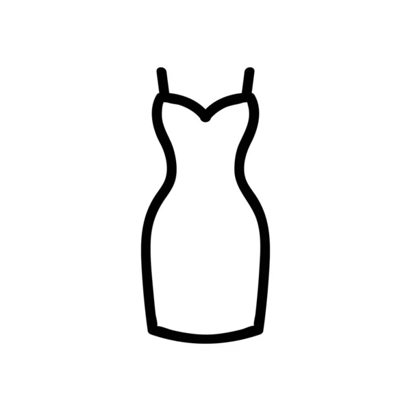 Piękna Sukienka Wektorowa Ikony Znak Cienkiej Linii Ilustracja Izolowanego Symbolu — Wektor stockowy