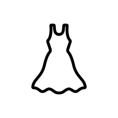 Akşam giysisi ikon vektörü. İnce çizgi işareti. İzole edilmiş kontür sembolü gösterimi