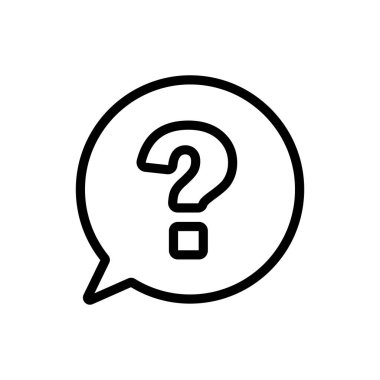 İkona vektörü hakkındaki şüpheler ve düşünceler. İnce çizgi işareti. İzole edilmiş kontür sembolü gösterimi